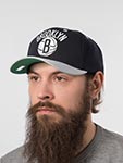 Бейсболка MITCHELL NESS арт. HP8764-BNEBLCK Brooklyn Nets NBA (черный / серый)
